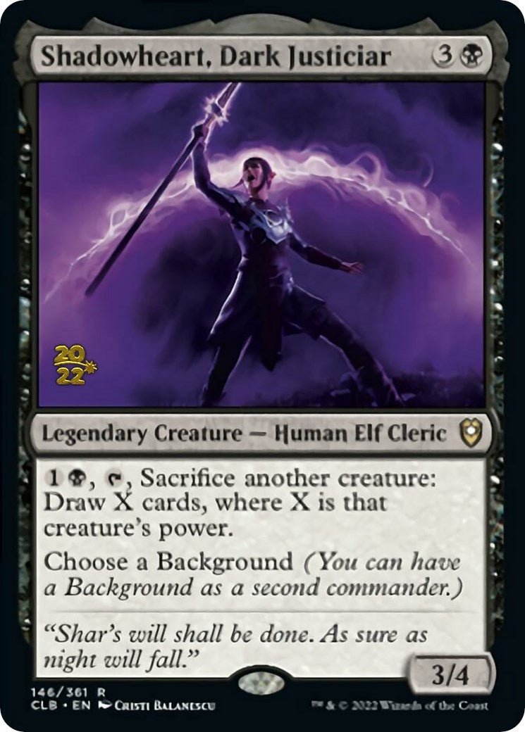 Image for Shadowheart, Dark Justiciar (146) [Prerelease Cards] - Magic: The Gathering