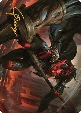 Karlach, Fury of Avernus Art Card (34/81) (Gold-Stamped Signature) (34) [Art Series: Commander Legends: Battle for Baldur's Gate]