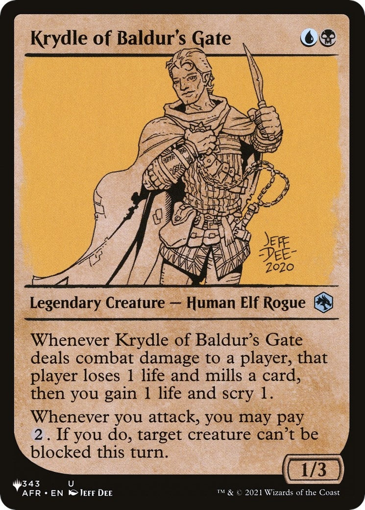 Image for Krydle of Baldur's Gate (Showcase) (343/281) [The List Reprints] - Magic: The Gathering