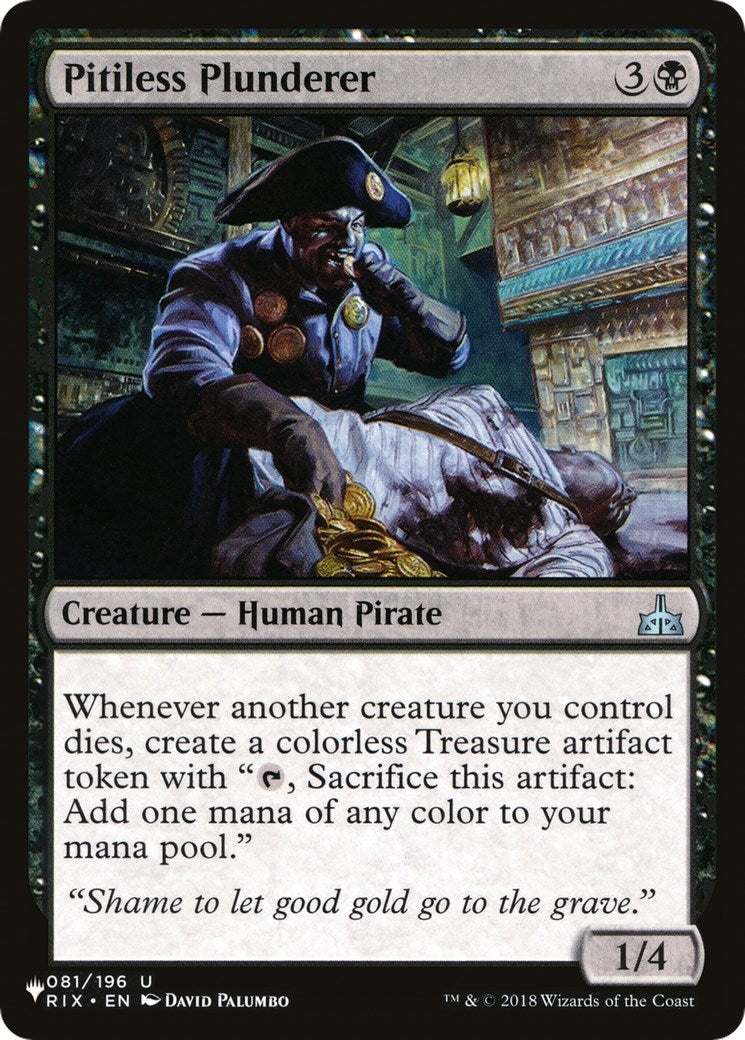 Image for Pitiless Plunderer (081/196) [The List Reprints] - Magic: The Gathering