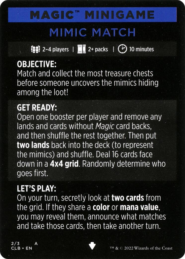 Image for Magic Minigame: Mimic Match (2) [Commander Legends: Battle for Baldur's Gate] - Magic: The Gathering