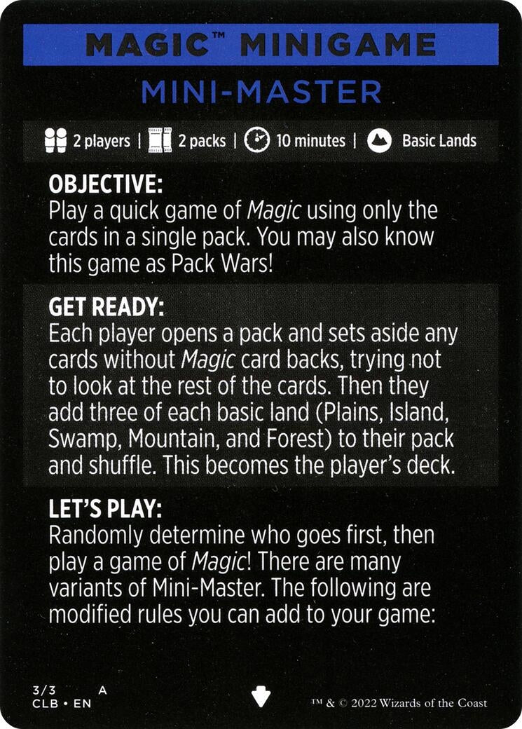 Image for Magic Minigame: Mini-Master (3) [Commander Legends: Battle for Baldur's Gate] - Magic: The Gathering