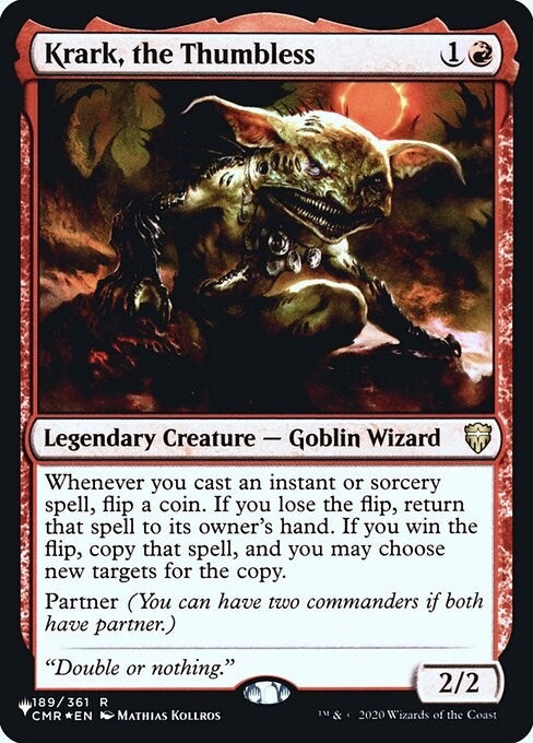 Image for Krark, the Thumbless (189) [The List Reprints] - Magic: The Gathering
