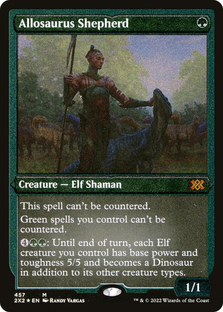 Image for Allosaurus Shepherd (Foil Etched) (457) [Double Masters 2022] - Magic: The Gathering