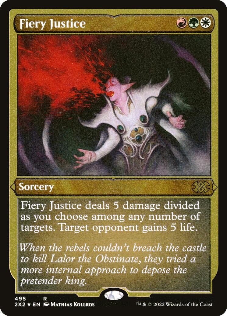 Image for Fiery Justice (Foil Etched) (495) [Double Masters 2022] - Magic: The Gathering