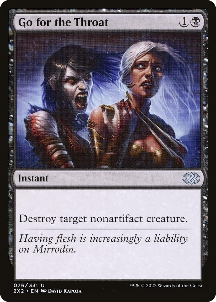 Image for Go for the Throat (76) [Double Masters 2022] - Magic: The Gathering