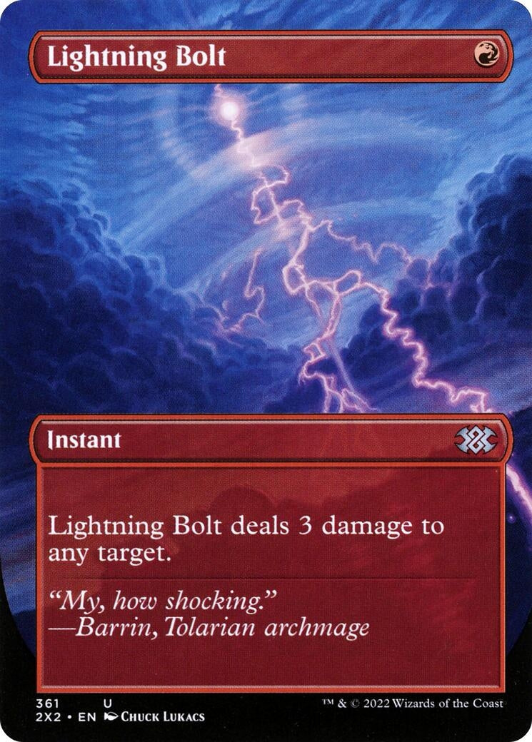 Image for Lightning Bolt (Borderless) (361) [Double Masters 2022] - Magic: The Gathering