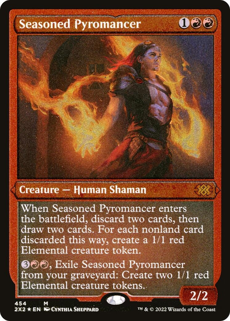 Image for Seasoned Pyromancer (Foil Etched) (454) [Double Masters 2022] - Magic: The Gathering