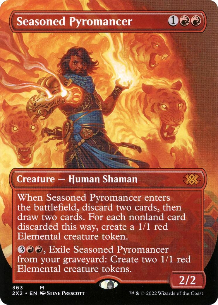 Image for Seasoned Pyromancer (Borderless) (363) [Double Masters 2022] - Magic: The Gathering