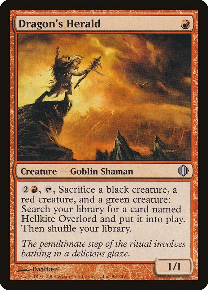 Image for Dragon's Herald (98) [Shards of Alara] - Magic: The Gathering