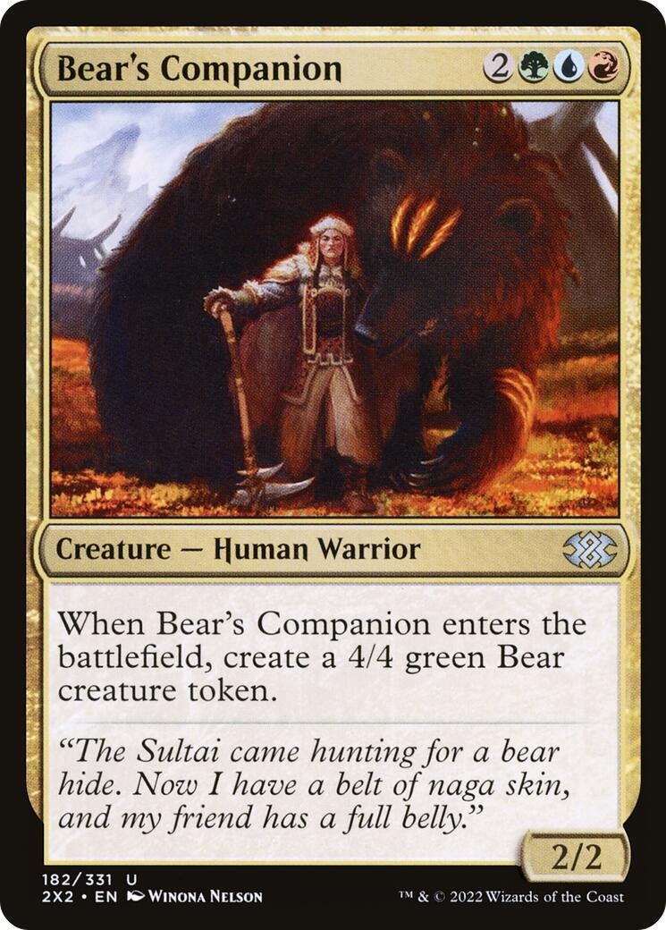 Image for Bear's Companion (182) [Double Masters 2022] - Magic: The Gathering