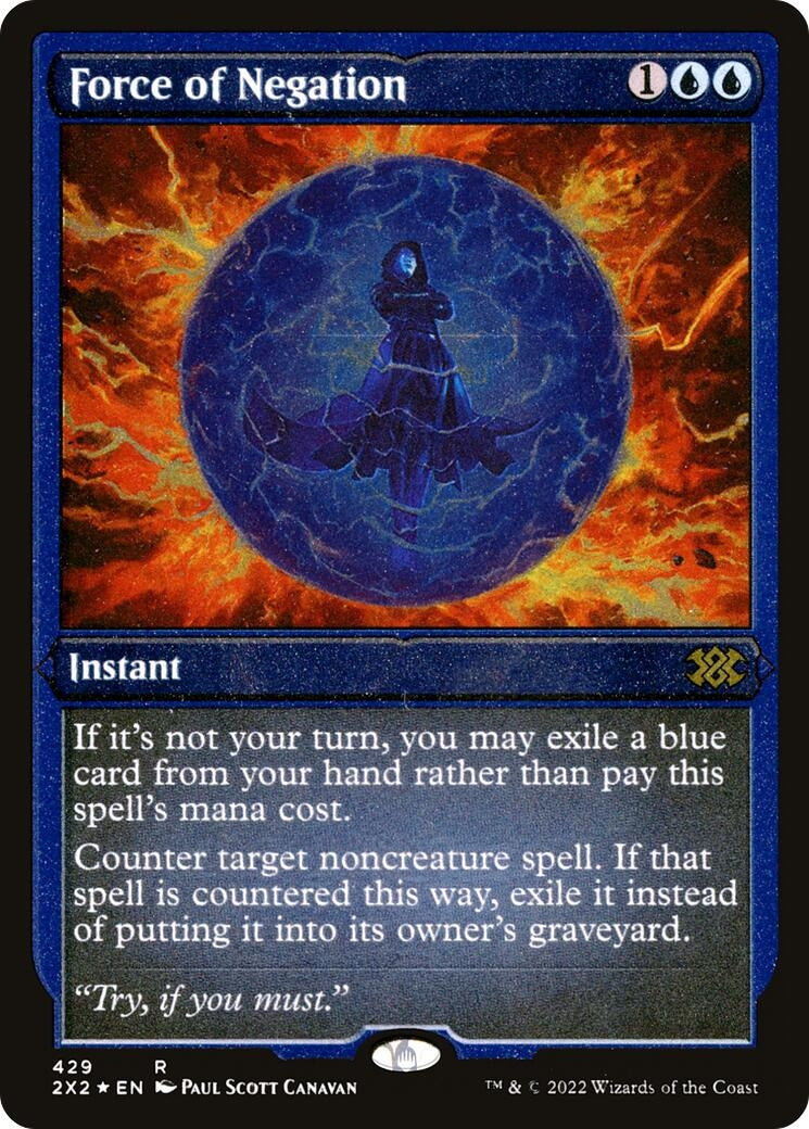 Image for Force of Negation (Foil Etched) (429) [Double Masters 2022] - Magic: The Gathering
