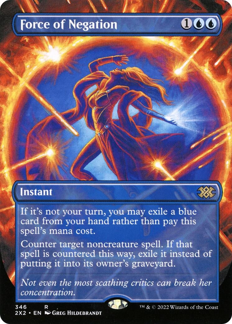 Force of Negation (Borderless) (346) [Double Masters 2022]
