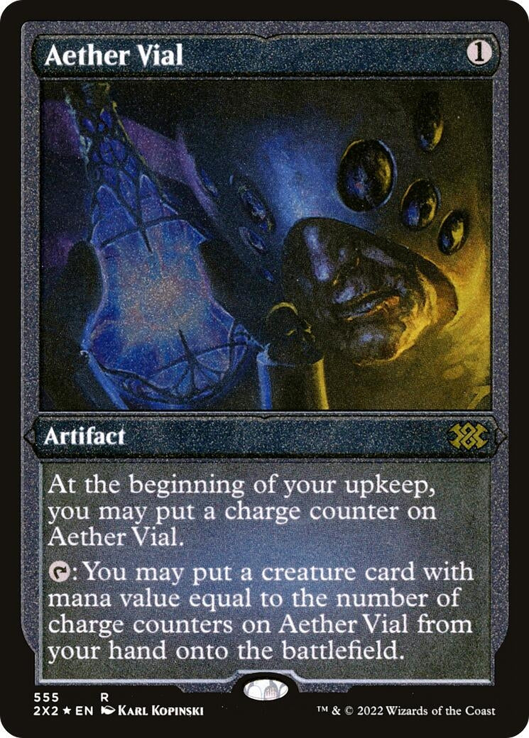 Image for Aether Vial (Foil Etched) (555) [Double Masters 2022] - Magic: The Gathering