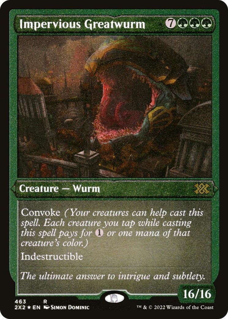 Image for Impervious Greatwurm (Foil Etched) (463) [Double Masters 2022] - Magic: The Gathering