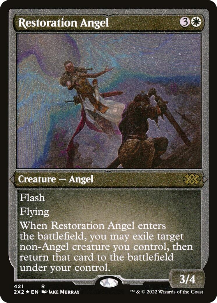 Image for Restoration Angel (Foil Etched) (421) [Double Masters 2022] - Magic: The Gathering
