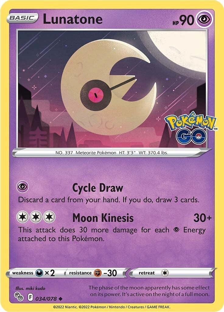 Image for Lunatone (034/078) [Pokemon GO] - Pokemon