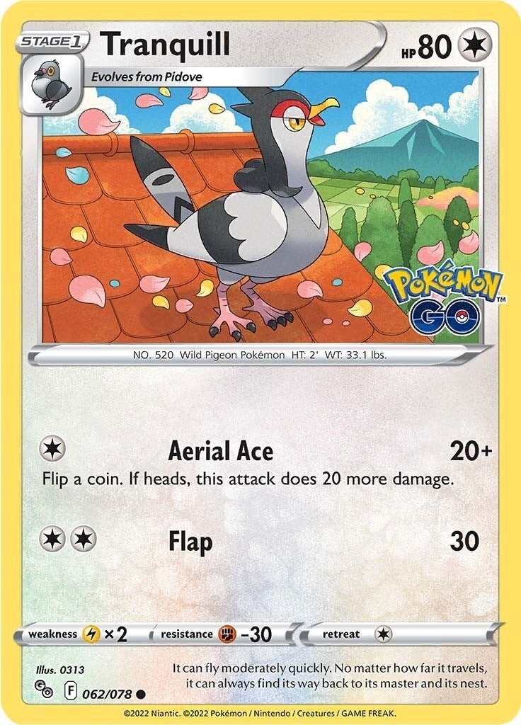 Image for Tranquill (062/078) [Pokemon GO] - Pokemon