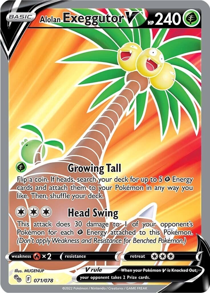 Image for Alolan Exeggutor V (Full Art) (071/078) [Pokemon GO] - Pokemon