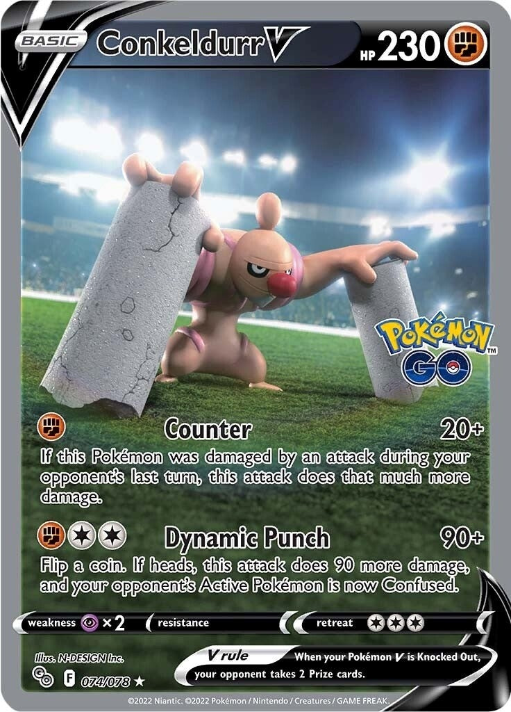 Image for Conkeldurr V (Alternate Full Art) (074/078) [Pokemon GO] - Pokemon