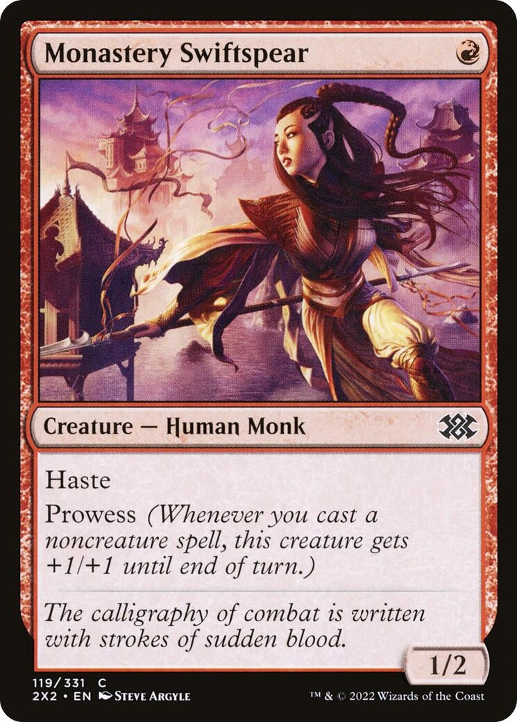 Image for Monastery Swiftspear (119) [Double Masters 2022] - Magic: The Gathering
