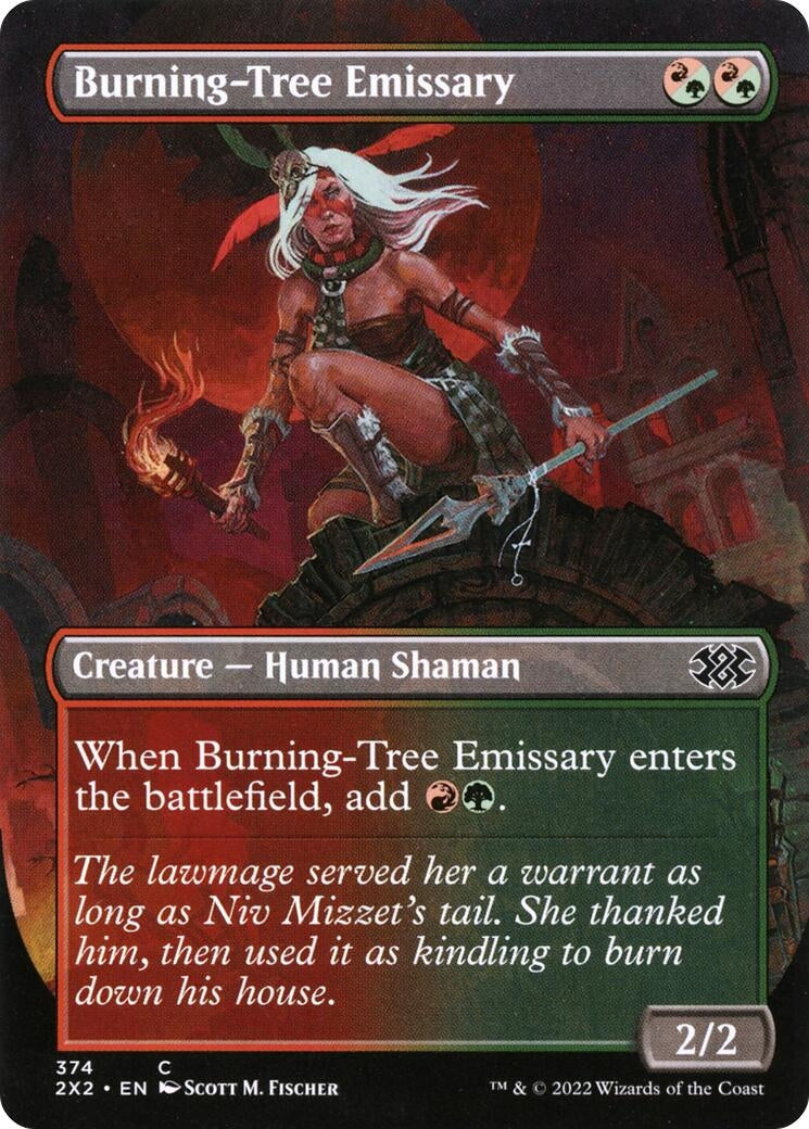 Image for Burning-Tree Emissary (Borderless) (374) [Double Masters 2022] - Magic: The Gathering