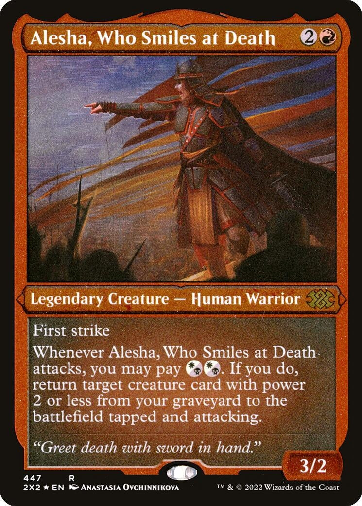 Image for Alesha, Who Smiles at Death (Foil Etched) (447) [Double Masters 2022] - Magic: The Gathering