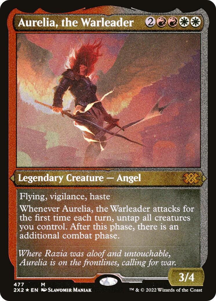 Image for Aurelia, the Warleader (Foil Etched) (477) [Double Masters 2022] - Magic: The Gathering