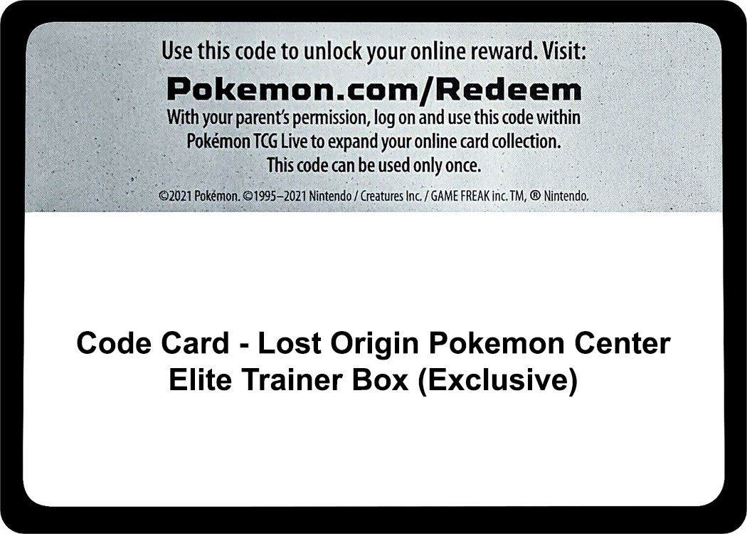 Image for Code Card - Lost Origin Pokemon Center Elite Trainer Box (Exclusive) [SWSH11: Lost Origin] - Pokemon