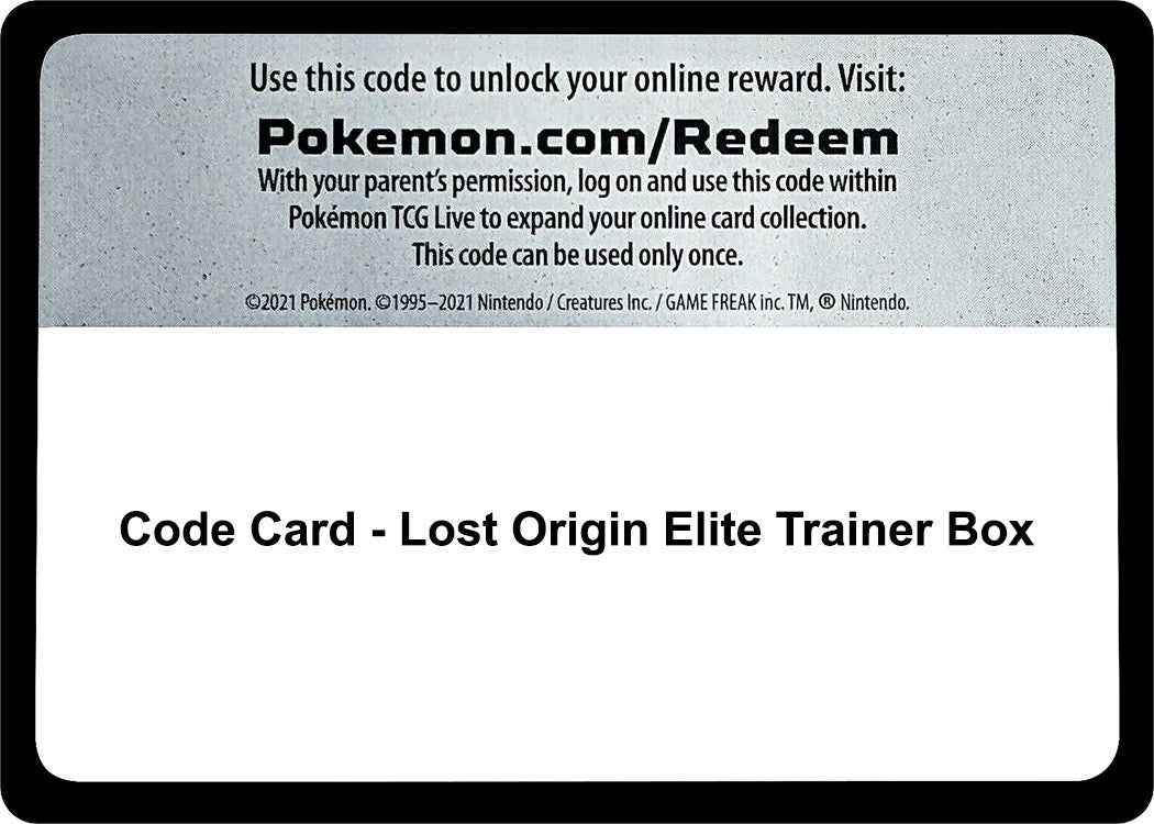 Image for Code Card - Lost Origin Elite Trainer Box [SWSH11: Lost Origin] - Pokemon