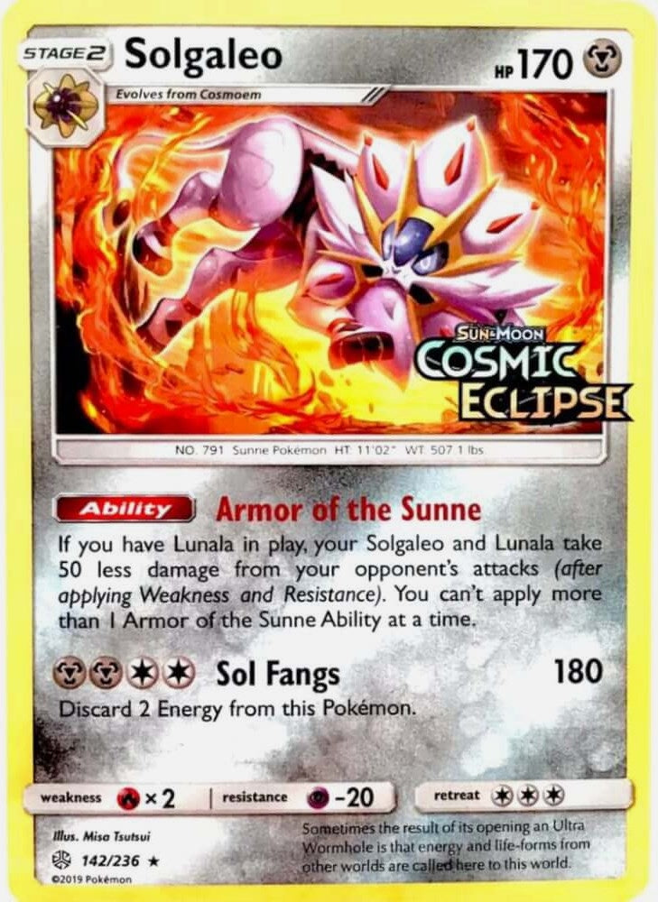 Image for Solgaleo - 142/236 (Cosmic Eclipse Stamped) (142/236) [Miscellaneous Cards & Products] - Pokemon