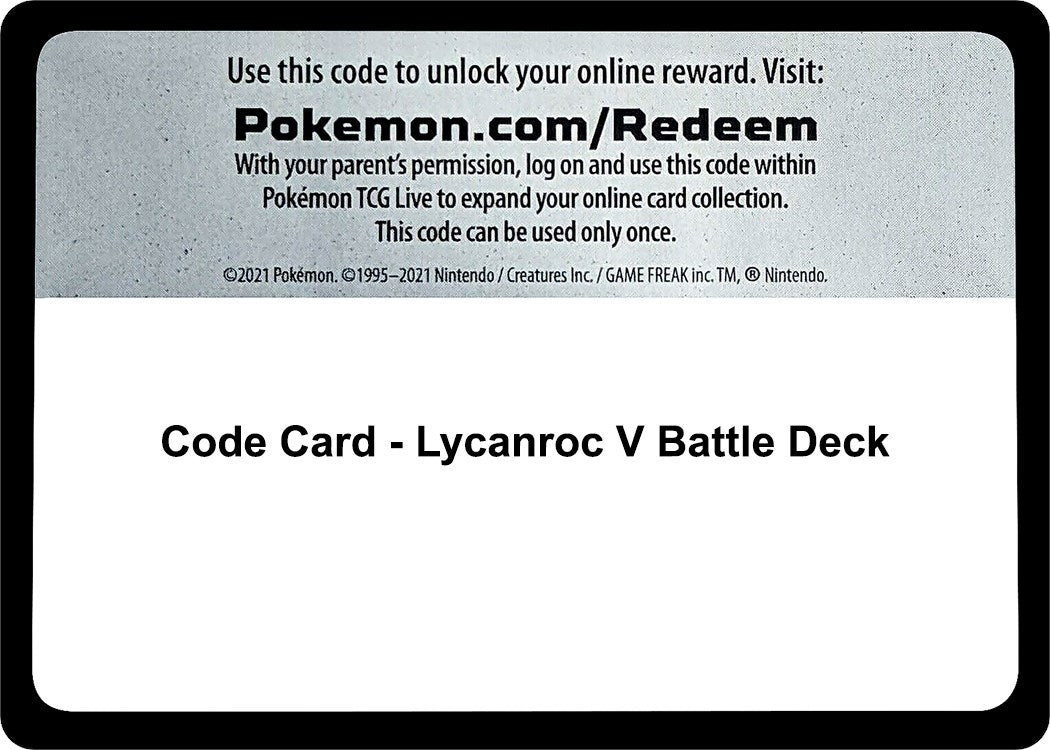 Image for Code Card - Lycanroc V Battle Deck [Miscellaneous Cards & Products] - Pokemon