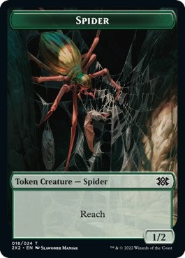 Image for Spider // Spirit (008) Double-Sided Token (18 // 8) [Double Masters 2022] - Magic: The Gathering