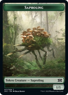 Image for Saproling // Angel Double-Sided Token (17 // 3) [Double Masters 2022] - Magic: The Gathering