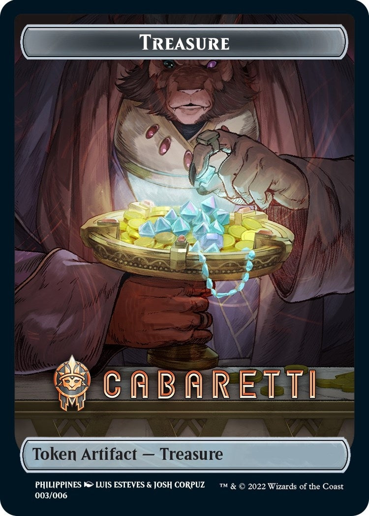 Treasure Token (Cabaretti) (SEA Exclusive) (3) [Streets of New Capenna Tokens]