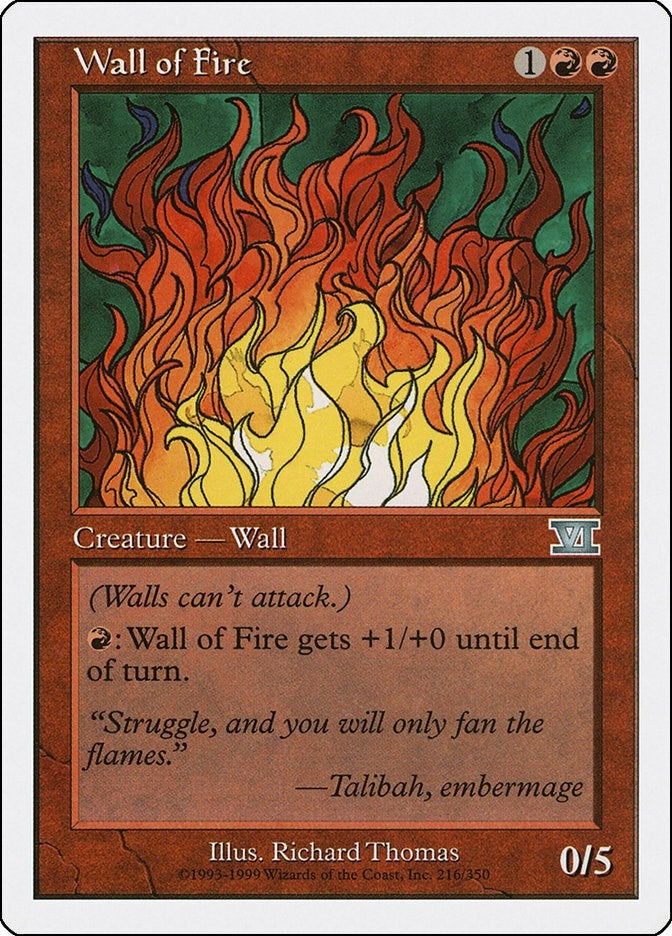 Image for Wall of Fire (216) [Classic Sixth Edition] - Magic: The Gathering