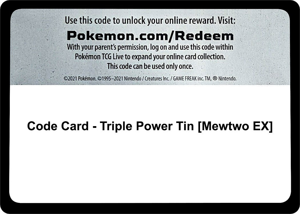 Image for Code Card - Triple Power Tin [Mewtwo EX] [XY - BREAKpoint] - Pokemon