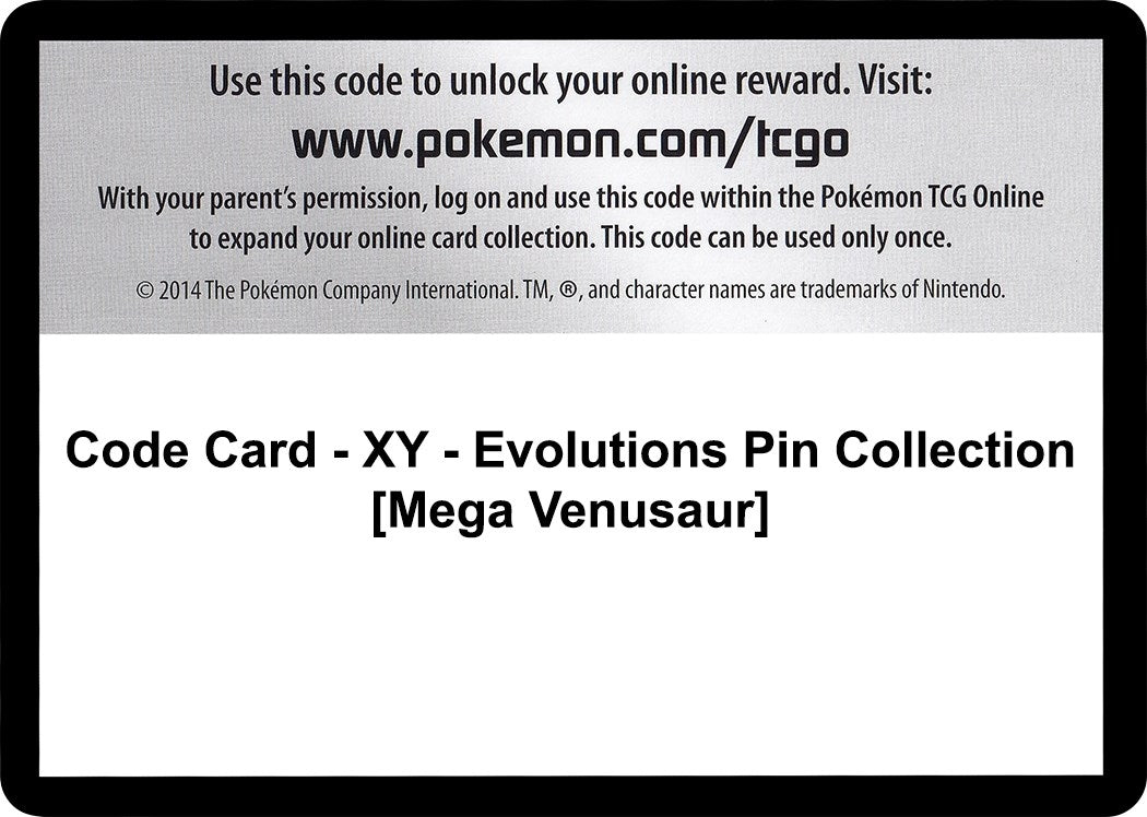 Image for Code Card - XY - Evolutions Pin Collection [Mega Venusaur] [XY - Evolutions] - Pokemon
