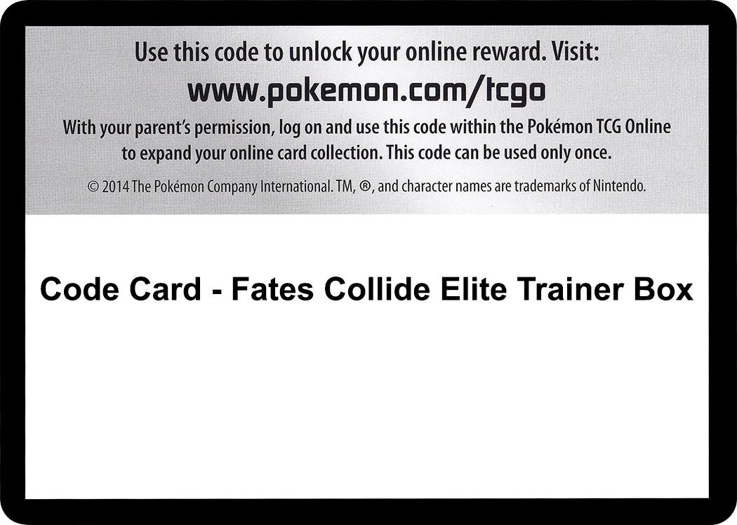Image for Code Card - Fates Collide Elite Trainer Box [XY - Fates Collide] - Pokemon