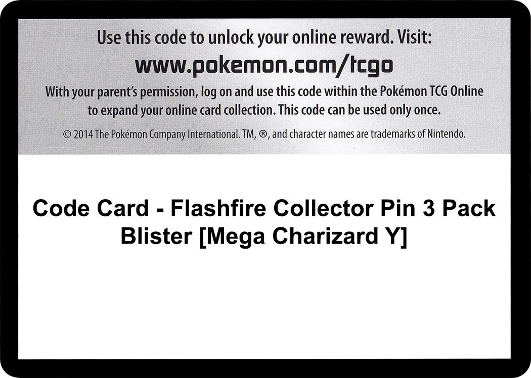 Image for Code Card - Flashfire Collector Pin 3 Pack Blister [Mega Charizard Y] [XY - Flashfire] - Pokemon
