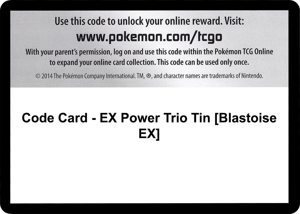 Image for Code Card - EX Power Trio Tin [Blastoise EX] [XY - Furious Fists] - Pokemon