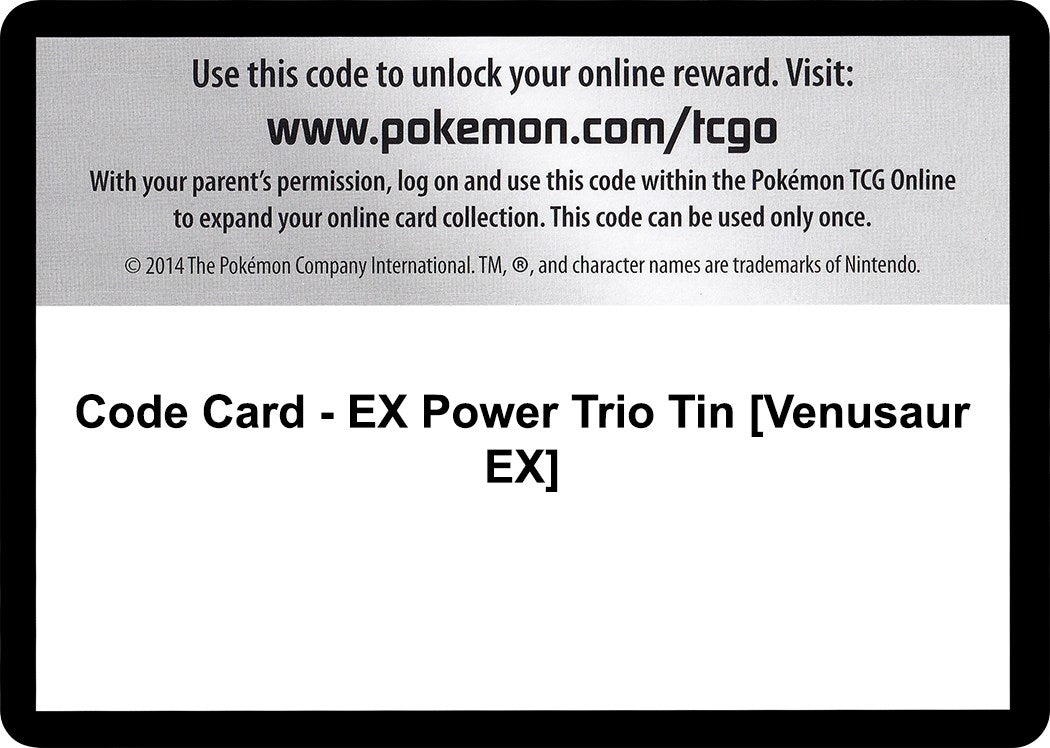 Image for Code Card - EX Power Trio Tin [Venusaur EX] [XY - Furious Fists] - Pokemon