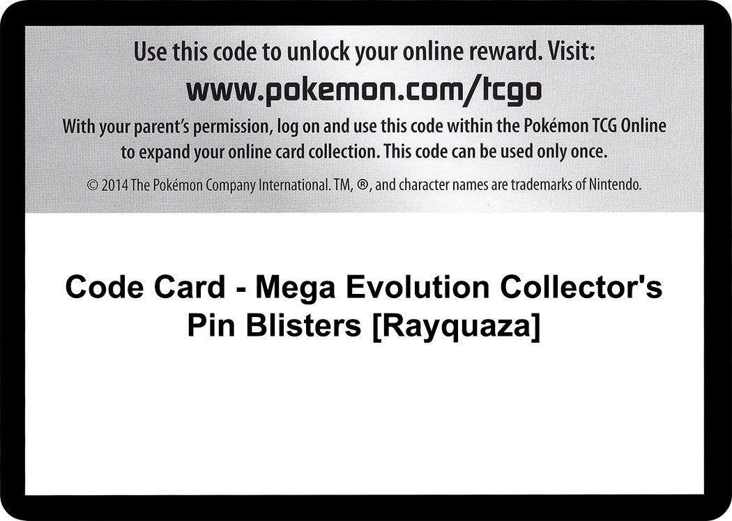 Image for Code Card - Mega Evolution Collector's Pin Blisters [Rayquaza] [XY - Roaring Skies] - Pokemon