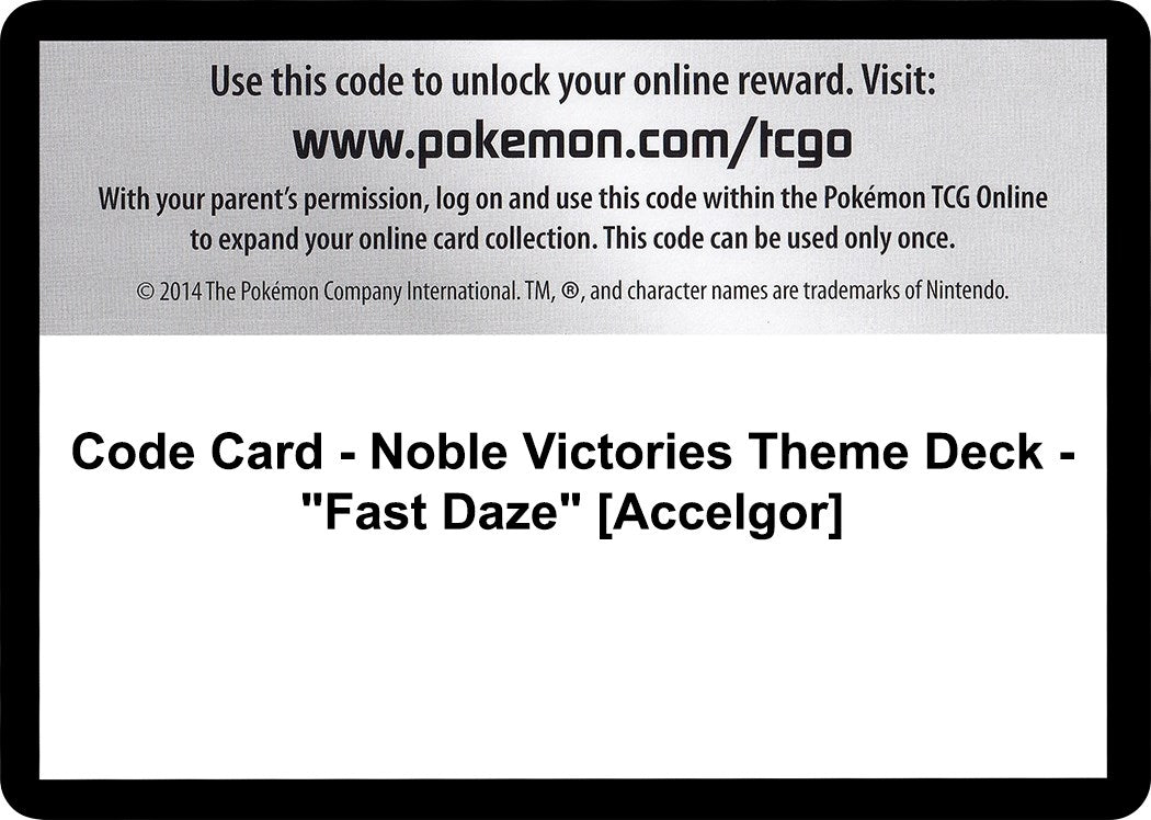 Image for Code Card - Noble Victories Theme Deck - "Fast Daze" [Accelgor] [Noble Victories] - Pokemon