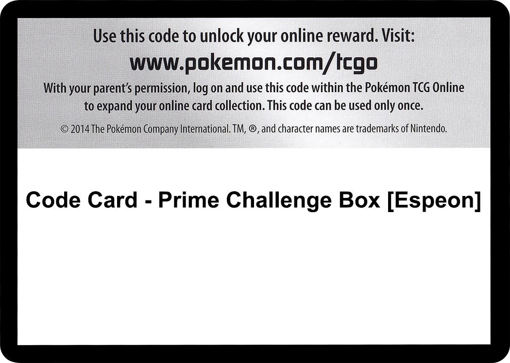 Image for Code Card - Prime Challenge Box [Espeon] [Noble Victories] - Pokemon