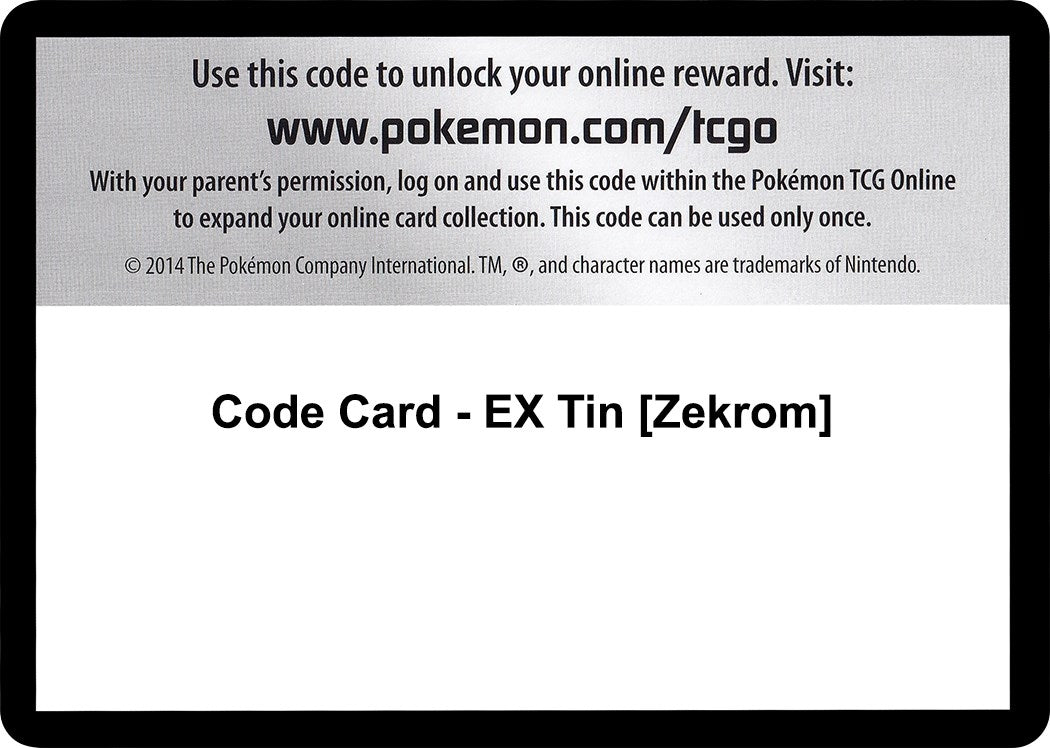 Image for Code Card - EX Tin [Zekrom] [Next Destinies] - Pokemon
