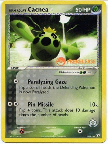 Image for Team Aqua's Cacnea - 24/95 (Prerelease) (024/095) [Miscellaneous Cards & Products] - Pokemon
