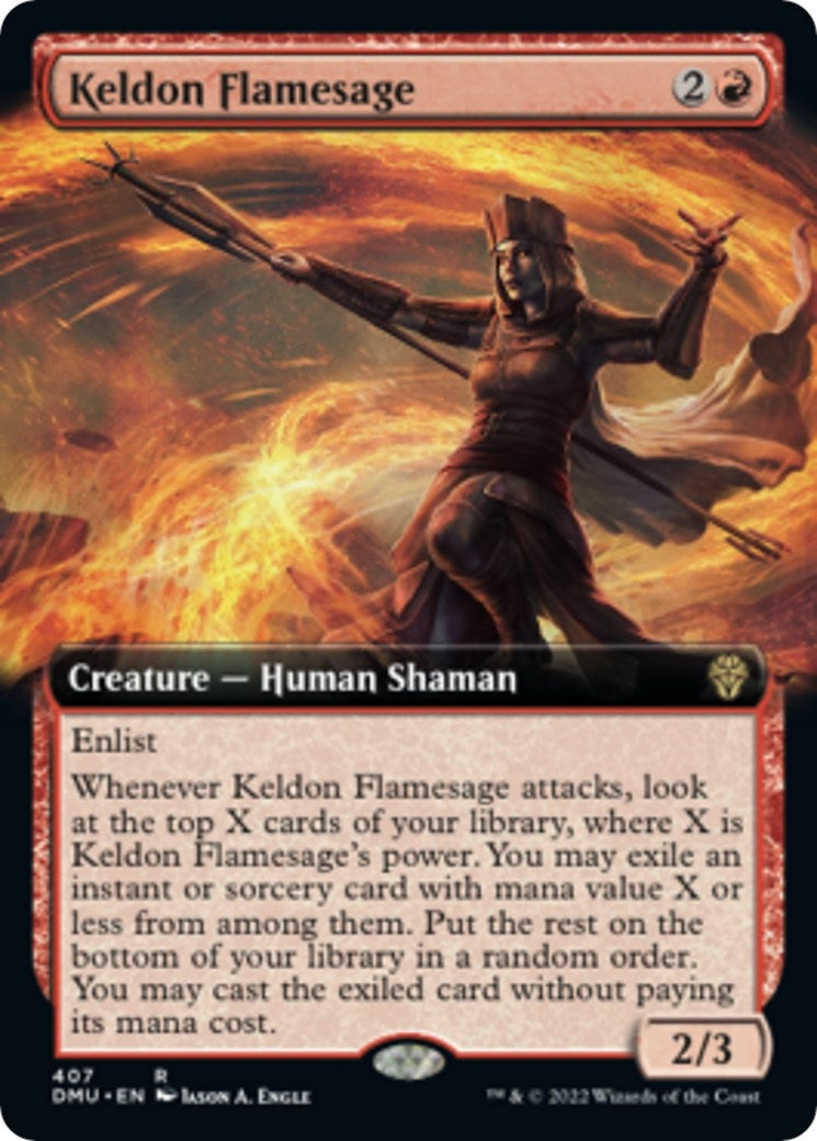 Image for Keldon Flamesage (Extended Art) (407) [Dominaria United] - Magic: The Gathering