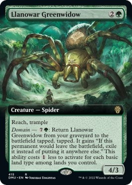 Image for Llanowar Greenwidow (Extended Art) (415) [Dominaria United] - Magic: The Gathering