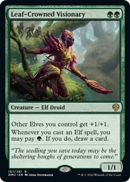 Image for Leaf-Crowned Visionary (167) [Dominaria United] - Magic: The Gathering